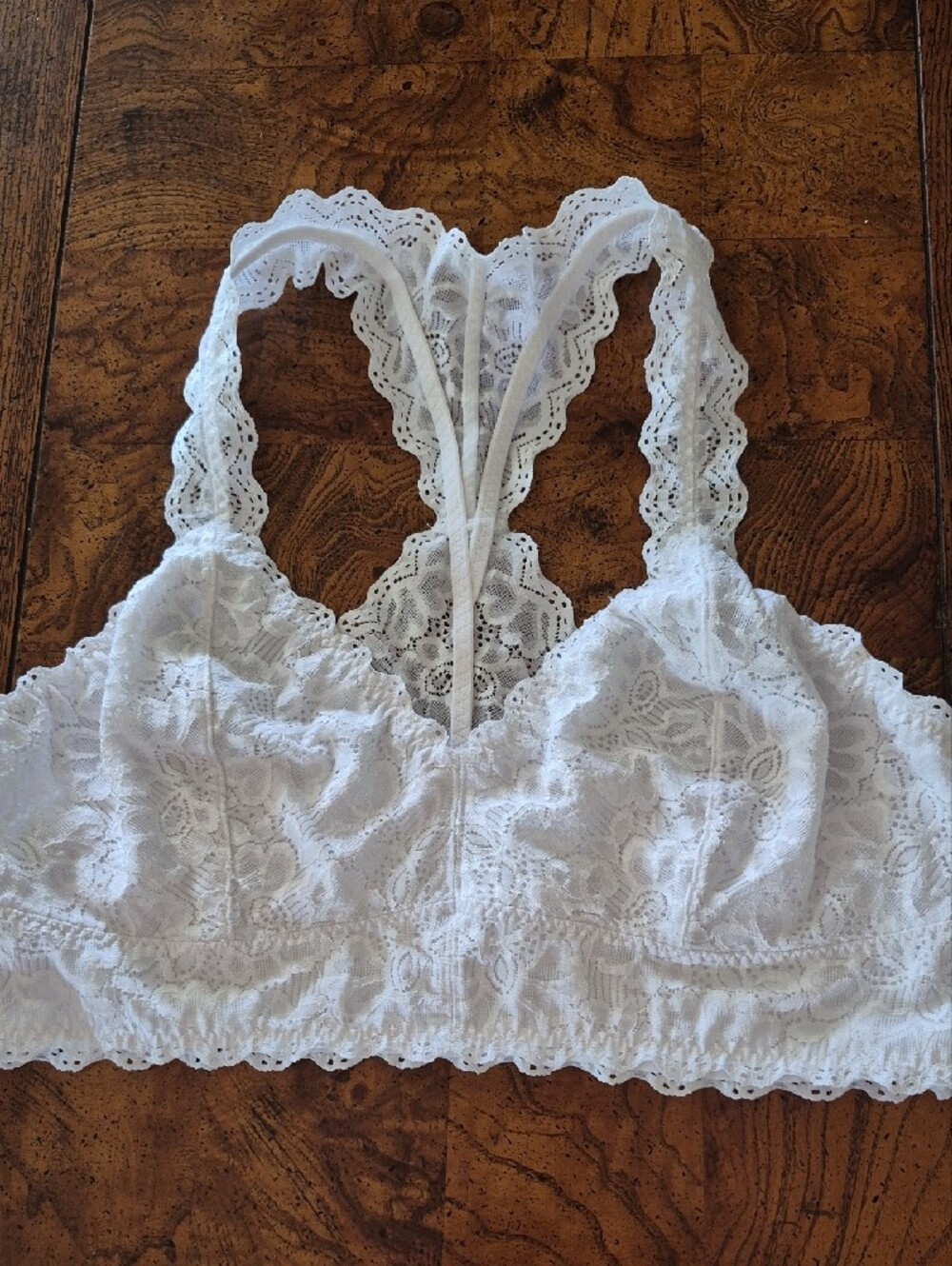 Felina White & Purple Lace Bralette with Scallop Trim - Picture 2 of 4